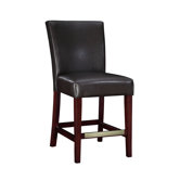 Cafe Bonded Leather Counter Stool in Brown