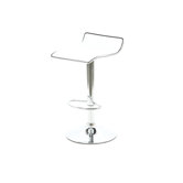 Faux Leather Thin Seat Adjustable Height Bar Stool in White