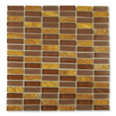 Impact 5/8" x 1-7/8" Glass, Tile, and Metal Mosaic in Parchment