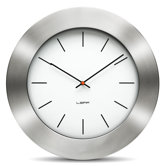 Bold Wall Clock with White Index Dial in Steel