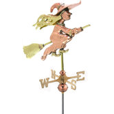 Witch Weathervane with Garden Pole