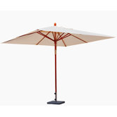 Wooden 300cm x 200cm Rectangle Pulley Parasol in Natural