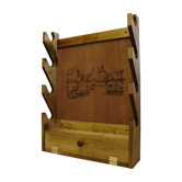 4 Gun Wooden Rack with Animal Collage Print