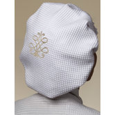 French Scroll Cotton Waffle Weave Shower Cap