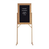 Double Pedestal Enclosed Directory Boards - Oak Frame