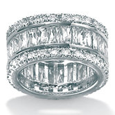 Platinum/Silver Cubic Zirconia Eternity Ring