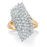 18k Gold/Silver Diamond Cluster Ring