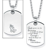 Stainless Steel "Serenity Prayer" Dog Tag Pendant