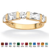 Gold Plated Channel-Set Birthstone Ring