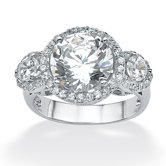 Platinum/Silver Round Cubic Zirconia Anniversary Ring