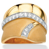 14k Gold Plated Cubic Zirconia Geometric Ring