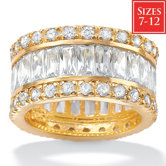 Cubic Zirconia 18K / Sterling Silver Eternity Band