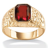 Men's Simulated Ruby Ring