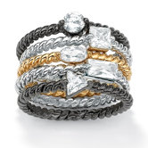 Set of Five Cubic Zirconia Stackable Rings