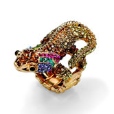 Multi-Crystal Gecko Lizard Ring