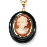 10k Gold Onyx Cameo Pendant