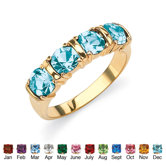 Birthstone Brass Round Channel Ring