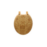 Marbleized Molded Wood Toilet Seat in Light Wood