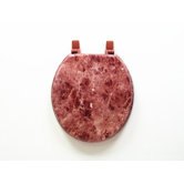 Marbleized Molded Wood Toilet Seat in Burgundy