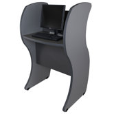 Computer Kiosk with Wave Panels