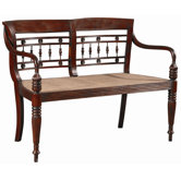 Dutch Mahogany and Cane Bench