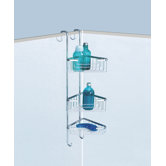 Triple Corner Hanging Shower Basket in Chrome