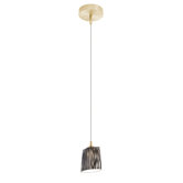 1 Light Etched Zebra Ellipse Pendant
