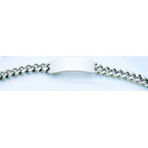 Ident Men's Plaque Bracelet with Curb Rhod