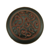 Classic Sasha (LW 1067) Cabinet Knob in Distressed Black with Terra Cotta