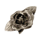 Fruits of Nature Single Rose Knob in Distressed Satin Pewter