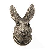 Curiosities Hare Head Knob in Distressed Pewter Matte