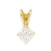 14k Gold 4x4mm CZ Kite Pendant