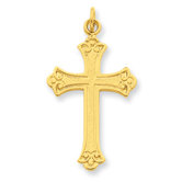 Sterling Silver and 24k Gold -plated Cross Pendant