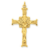 Sterling Silver and 24k Gold -plated INRI Crucifix Pendant