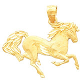 14k Yellow Gold Horse Pendant19x26mm