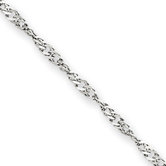 14K White Gold Spring Ring Singapore Chain Bracelet