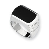 Sterling Silver and Onyx Mens Ring