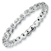 Sterling Silver Stackable Expressions White Topaz and Diamond Ring