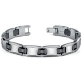 Tungsten and Ceramic Link Bracelet for Men
