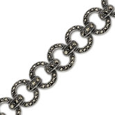 Simple Sophistication Sterling Silver Marcasite Antique Style 71 4 inches Oval Link Bracelet