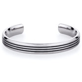 Triple Black Stripe Mens Titanium Cuff Bracelet