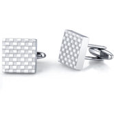 Handsome and Genteel Stainless Steel Checkerboard Square Cuff-links for Men