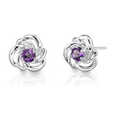 0.5"x0.5" Round Cut Earrings in Sterling Silver