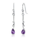 1.00 Ct.T.W. Genuine Pear Shape Gemstone Earrings in Sterling Silver