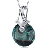 Spherical Cut 22.00 Carat Alexandrite Necklace in Sterling Silver