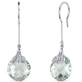 Double Sided Checkerboard Cut Gemstone Dangle Earrings