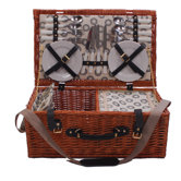 4 Person Wicker Hamper in Sorrento Black Lining