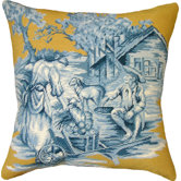 Country Toile 100% Wool Needlepoint Pillow