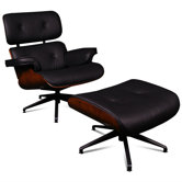 Classic Leather Lounge Chair and Ottoman