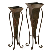 Tall Square Floor Planters (Set of 2)